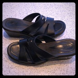 Dansko Black Leather Sandals size 42 worn once